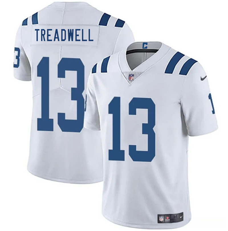 Men's Indianapolis Colts 13 Laquon Treadwell White 2025 Vapor Limited Football Stitched Jersey