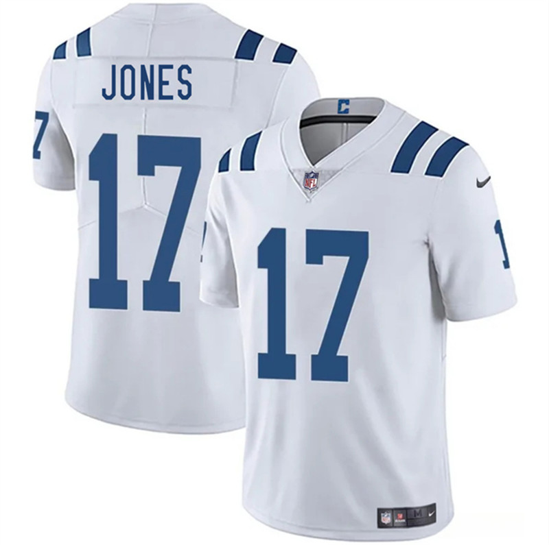 Men's Indianapolis Colts 17 Daniel Jones White 2025 Vapor Limited Football Stitched Jersey