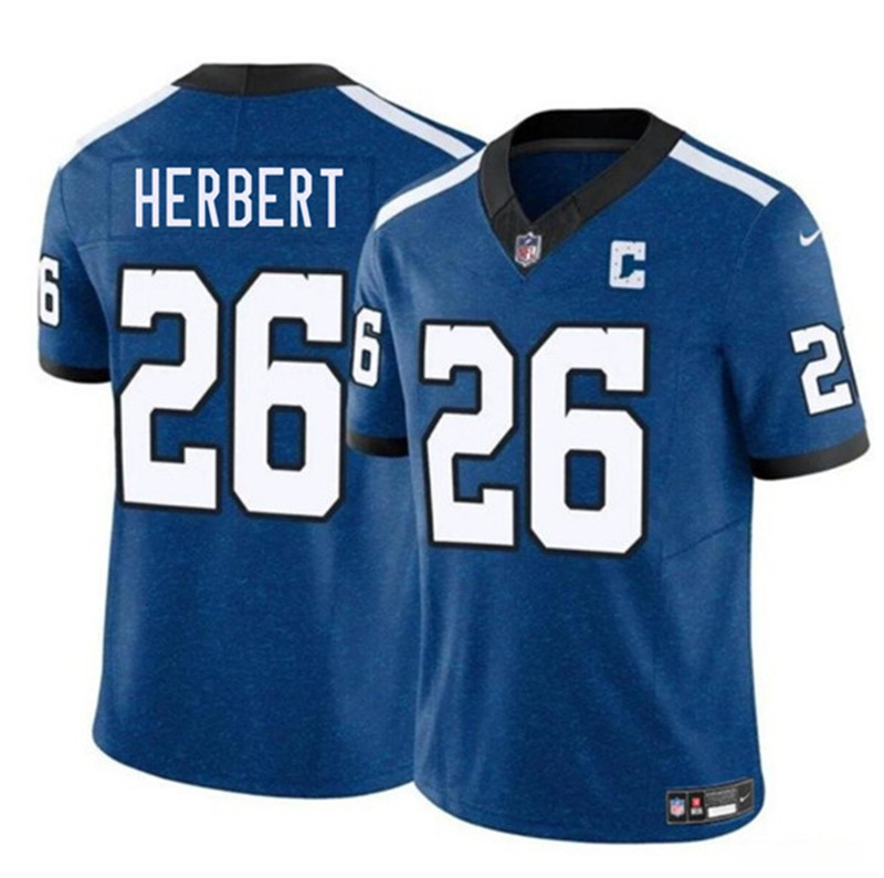 Men's Indianapolis Colts 26 Khalil Herbert Blue 2025 F.U.S.E. Throwback Vapor Limited Football Stitched Jersey