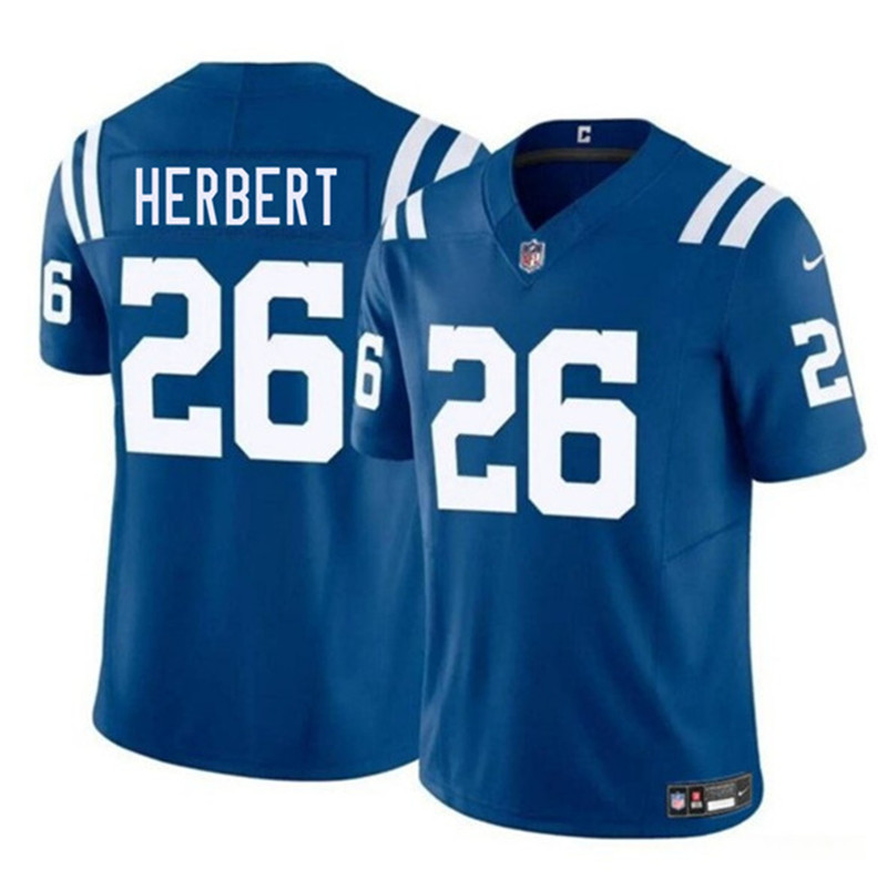 Men's Indianapolis Colts 26 Khalil Herbert Blue 2025 F.U.S.E. Vapor Limited Football Stitched Jersey