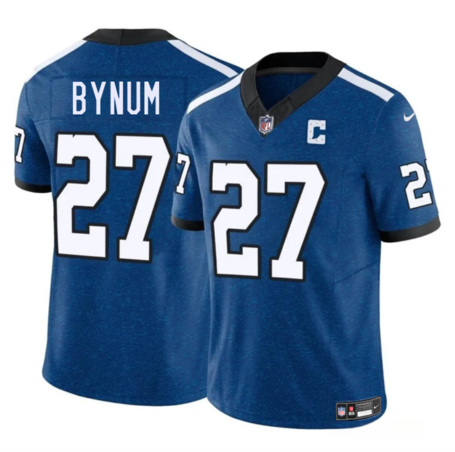 Men's Indianapolis Colts 27 Cam Bynum Blue 2025 F.U.S.E. Throwback Vapor Limited Football Stitched Jersey