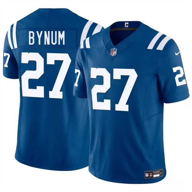 Men's Indianapolis Colts 27 Cam Bynuml Blue 2025 F.U.S.E. Vapor Limited Football Stitched Jersey