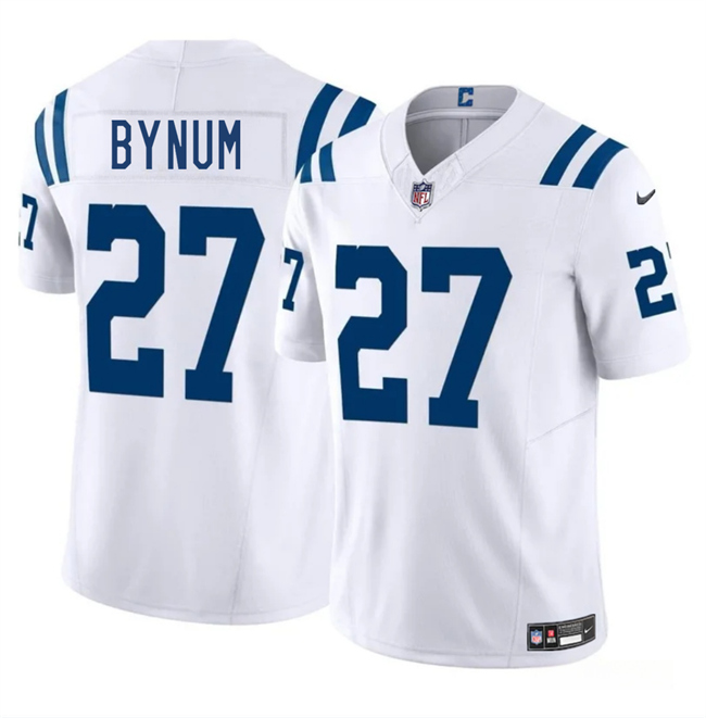 Men's Indianapolis Colts 27 Cam Bynuml White 2025 F.U.S.E. Vapor Limited Football Stitched Jersey