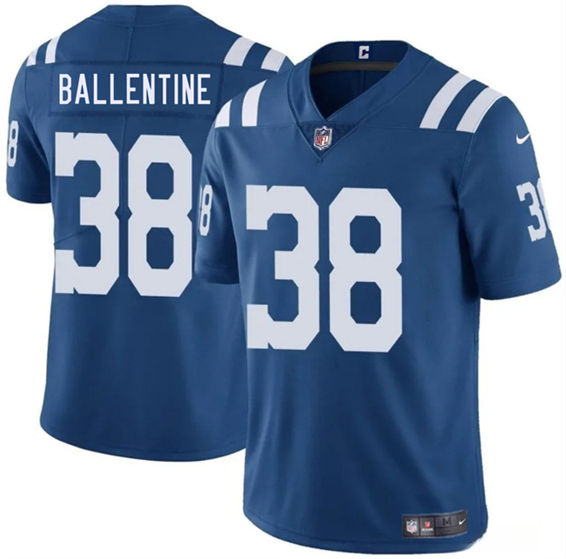 Men's Indianapolis Colts 38 Corey Ballentine Blue 2025 Vapor Limited Football Stitched Jersey