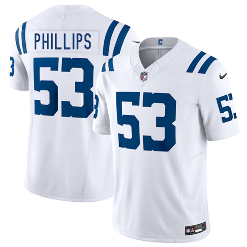 Men's Indianapolis Colts 53 Jacob Phillips White 2025 F.U.S.E. Vapor Limited Football Stitched Jersey