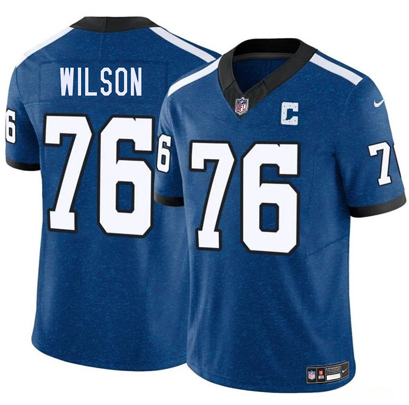 Men's Indianapolis Colts 76 Jack Wilson Blue 2025 F.U.S.E. Throwback Vapor Limited Football Stitched Jersey