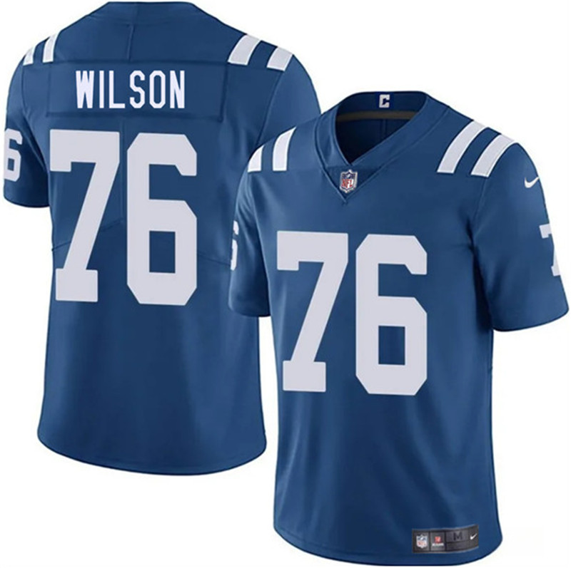 Men's Indianapolis Colts 76 Jack Wilson Blue 2025 Vapor Limited Football Stitched Jersey