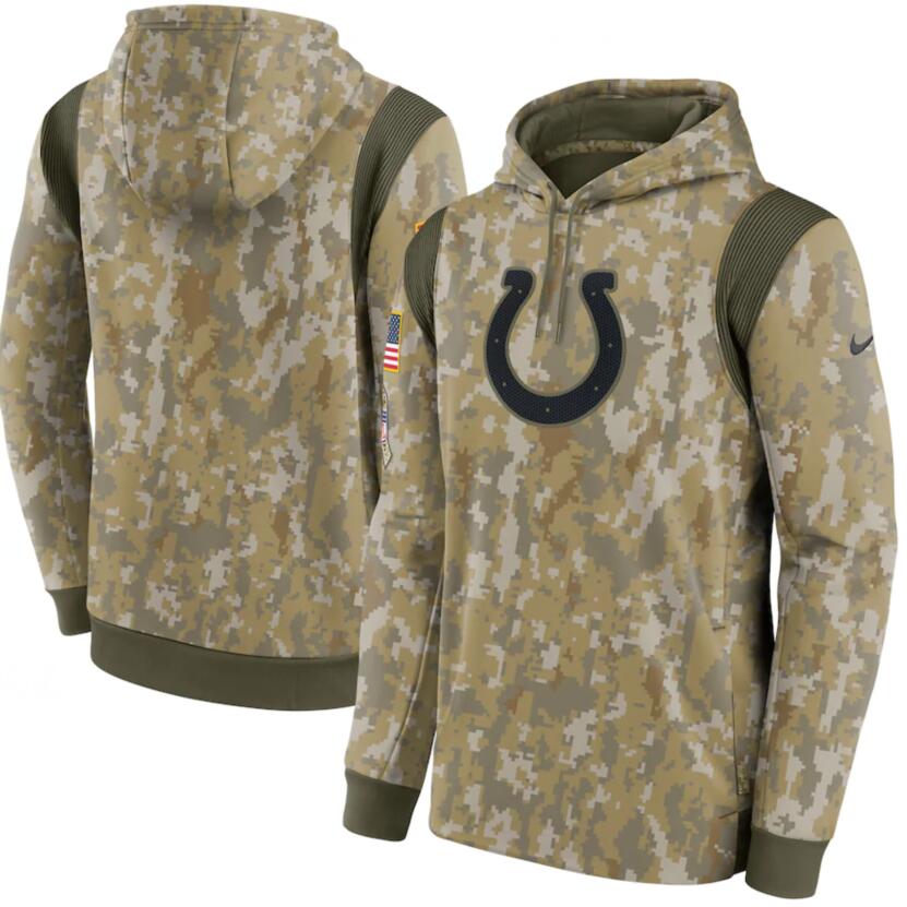 Men's Indianapolis Colts Nike Camo 2021 Salute To Service Therma Performance Pullover Hoodie