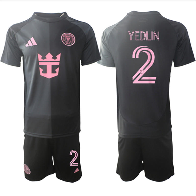 Men's Inter Miami CF 2 DeAndre Yedlin 2025 Black Away Soccer Jersey Suit