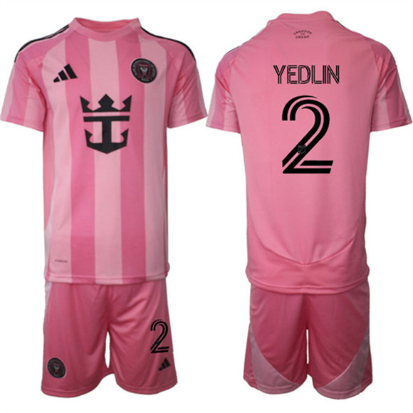 Men's Inter Miami CF 2 DeAndre Yedlin 25 26 Pink Home Soccer Jersey Suit