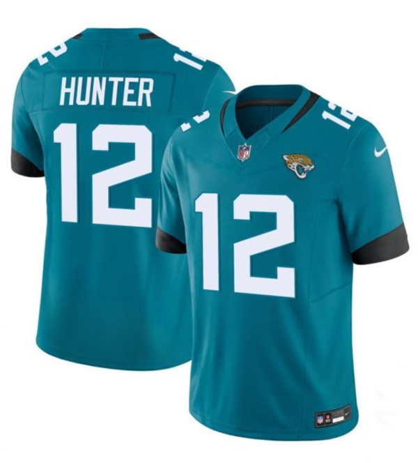 Men's Jacksonville Jaguars 12 Travis Hunter Teal 2025 Draft F.U.S.E. Vapor Untouchable Limited Football Stitched Jersey