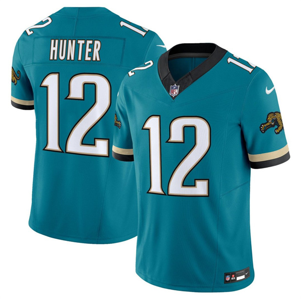 Men's Jacksonville Jaguars 12 Travis Hunter Throwback 2025 Draft Vapor Untouchable Football Stitched Jersey