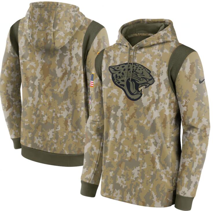 Men's Jacksonville Jaguars Nike Camo 2021 Salute To Service Therma Performance Pullover Hoodie