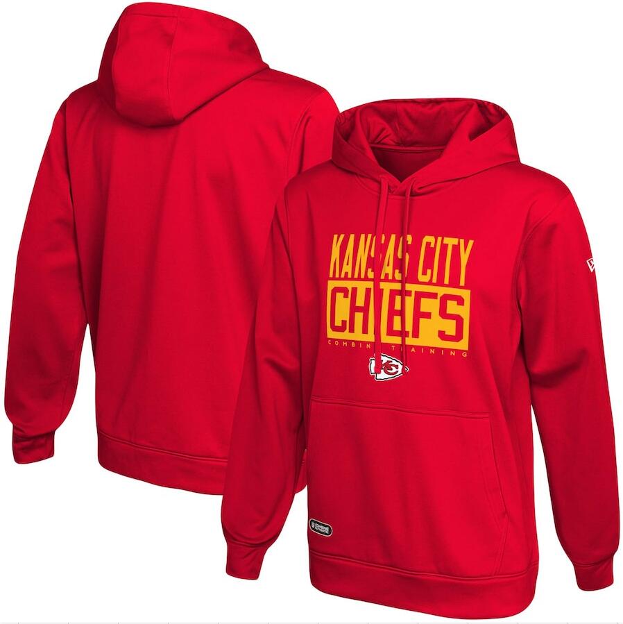 Men's Kansas City Chiefs New Era Red School of Hard Knocks Pullover Hoodie