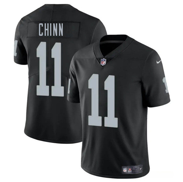 Men's Las Vegas Raiders 11 Jeremy Chinn Black 2025 Vapor Football Stitched Jersey