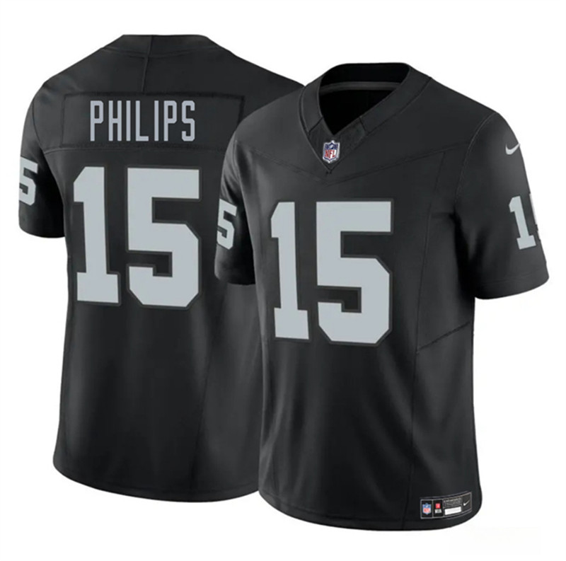 Men's Las Vegas Raiders 15 Kyle Philips Black 2025 F.U.S.E. Vapor Football Stitched Jersey