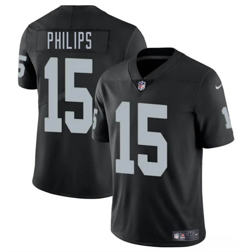 Men's Las Vegas Raiders 15 Kyle Philips Black 2025 Vapor Football Stitched Jersey