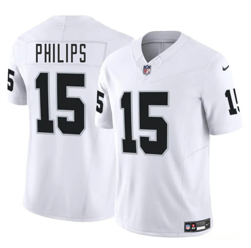Men's Las Vegas Raiders 15 Kyle Philips White 2025 F.U.S.E. Vapor Football Stitched Jersey