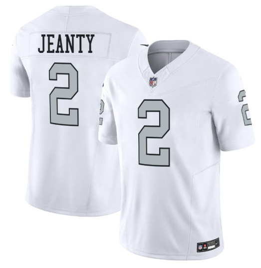 Men's Las Vegas Raiders 2 Ashton Jeanty White 2025 F.U.S.E. Vapor Stitched Football Jerseys