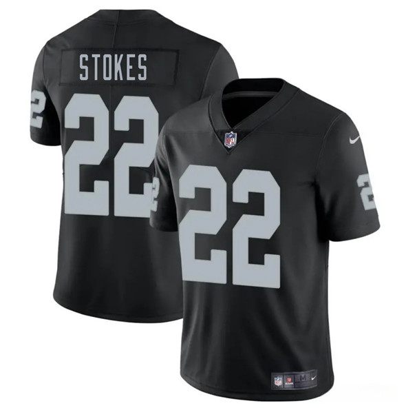Men's Las Vegas Raiders 22 Eric Stokes Black 2025 Vapor Football Stitched Jersey