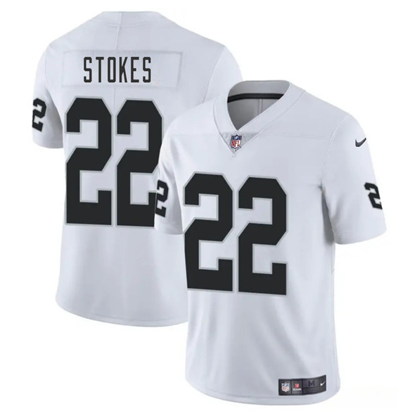Men's Las Vegas Raiders 22 Eric Stokes White 2025 Vapor Football Stitched Jersey