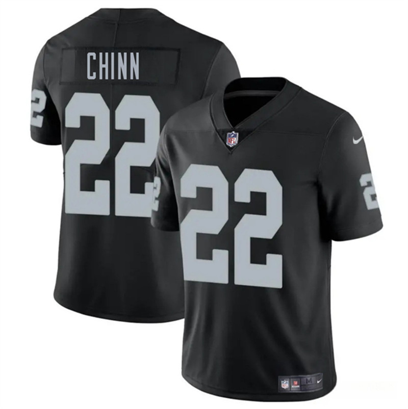 Men's Las Vegas Raiders 22 Jeremy Chinn Black 2025 Vapor Football Stitched Jersey