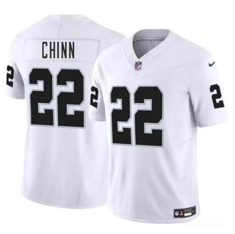 Men's Las Vegas Raiders 22 Jeremy Chinn White 2025 F.U.S.E. Vapor Football Stitched Jersey