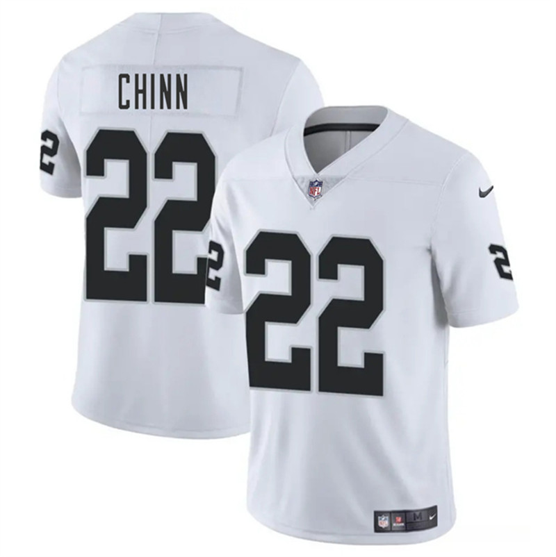 Men's Las Vegas Raiders 22 Jeremy Chinn White 2025 Vapor Football Stitched Jersey