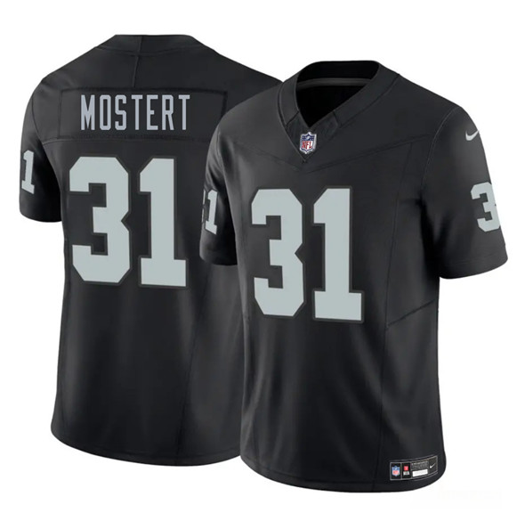 Men's Las Vegas Raiders 31 Raheem Mostert Black 2025 F.U.S.E. Vapor Football Stitched Jersey