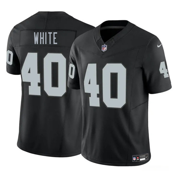 Men's Las Vegas Raiders 40 Devin White Black 2025 F.U.S.E. Vapor Football Stitched Jersey