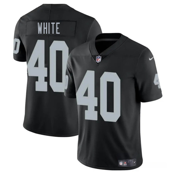 Men's Las Vegas Raiders 40 Devin White Black 2025 Vapor Football Stitched Jersey