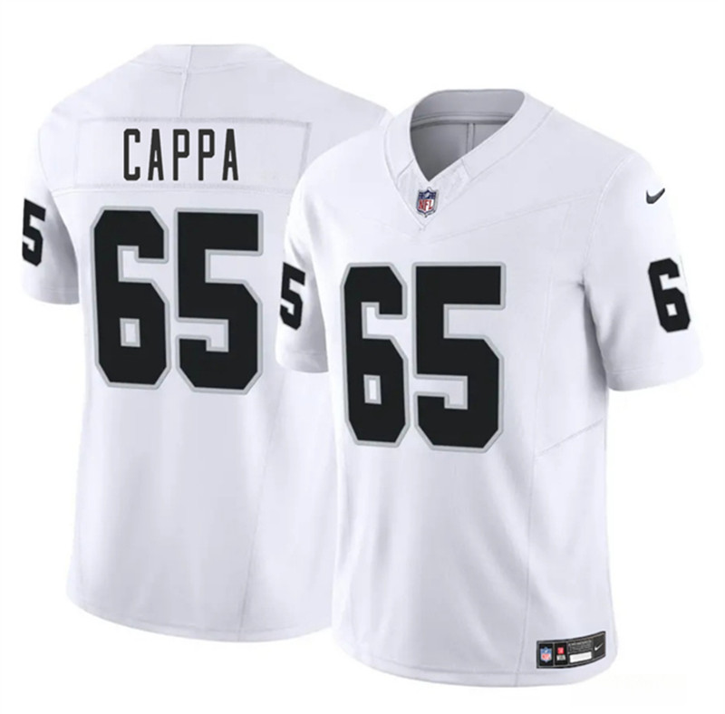 Men's Las Vegas Raiders 65 Alex Cappa White 2025 F.U.S.E. Vapor Football Stitched Jersey