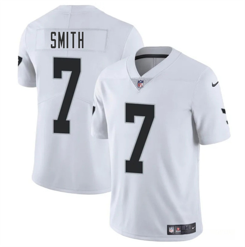 Men's Las Vegas Raiders 7 Geno Smith White 2025 Vapor Football Stitched Jersey