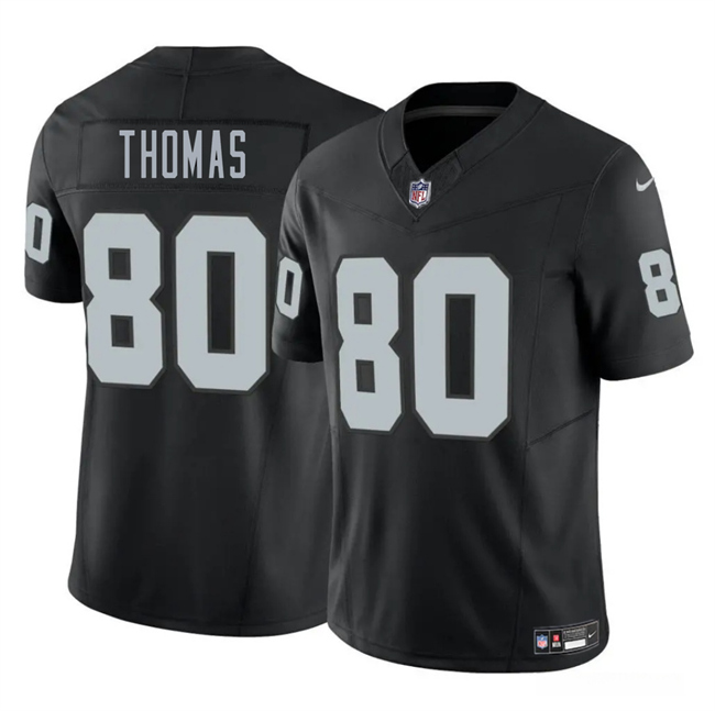 Men's Las Vegas Raiders 80 Ian Thomas Black 2025 F.U.S.E. Vapor Football Stitched Jersey