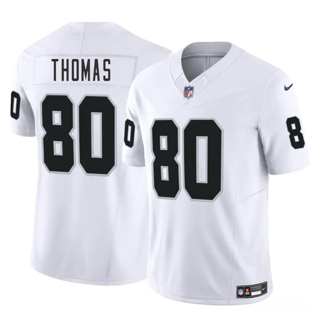 Men's Las Vegas Raiders 80 Ian Thomas White 2025 F.U.S.E. Vapor Football Stitched Jersey