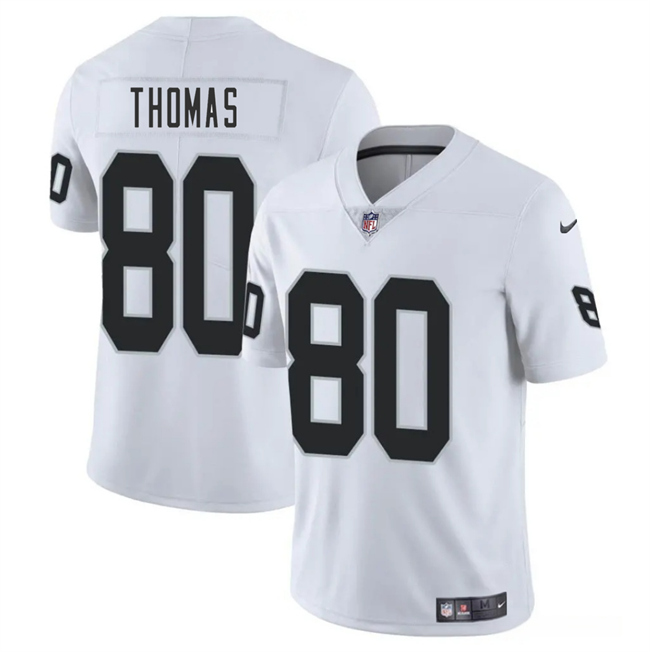 Men's Las Vegas Raiders 80 Ian Thomas White 2025 Vapor Football Stitched Jersey