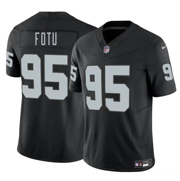 Men's Las Vegas Raiders 95 Leki Fotu Black 2025 F.U.S.E. Vapor Football Stitched Jersey