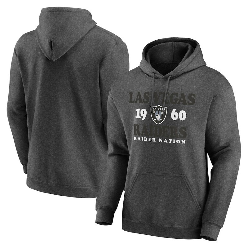 Men's Las Vegas Raiders Heathered Charcoal Fierce Competitor Pullover Hoodie