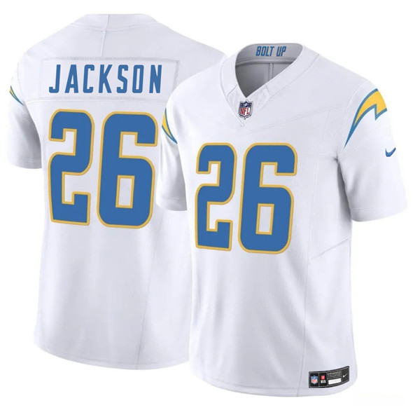 Men's Los Angeles Chargers 26 Donte Jackson White 2025 F.U.S.E. Vapor Limited Football Stitched Jersey