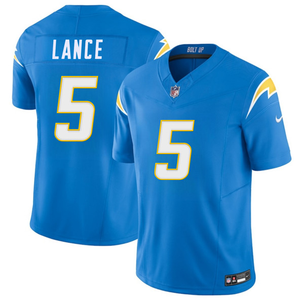 Men's Los Angeles Chargers 5 Trey Lance Blue 2025 F.U.S.E. Vapor Limited Football Stitched Jersey