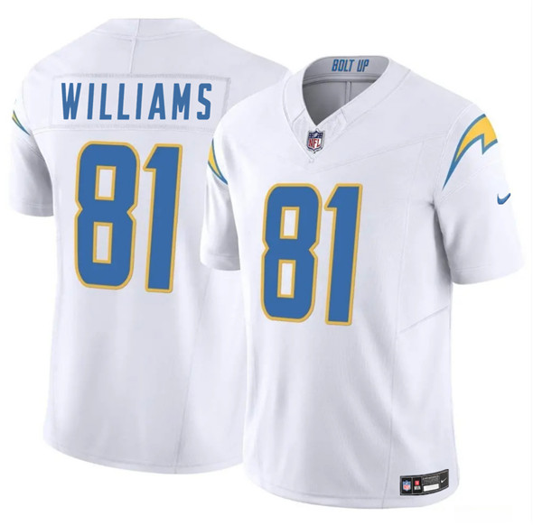 Men's Los Angeles Chargers 81 Mike Williams White 2025 F.U.S.E. Vapor Limited Football Stitched Jersey