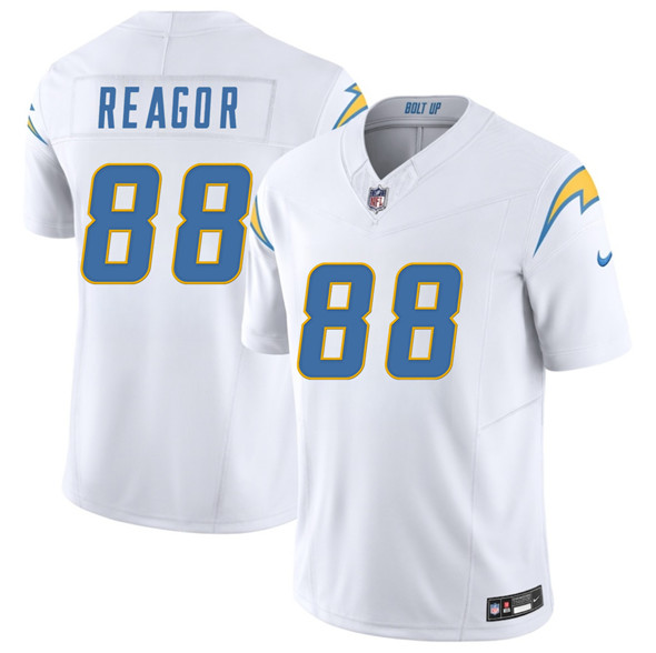 Men's Los Angeles Chargers 88 Jalen Reagor White 2025 F.U.S.E. Vapor Limited Football Stitched Jersey