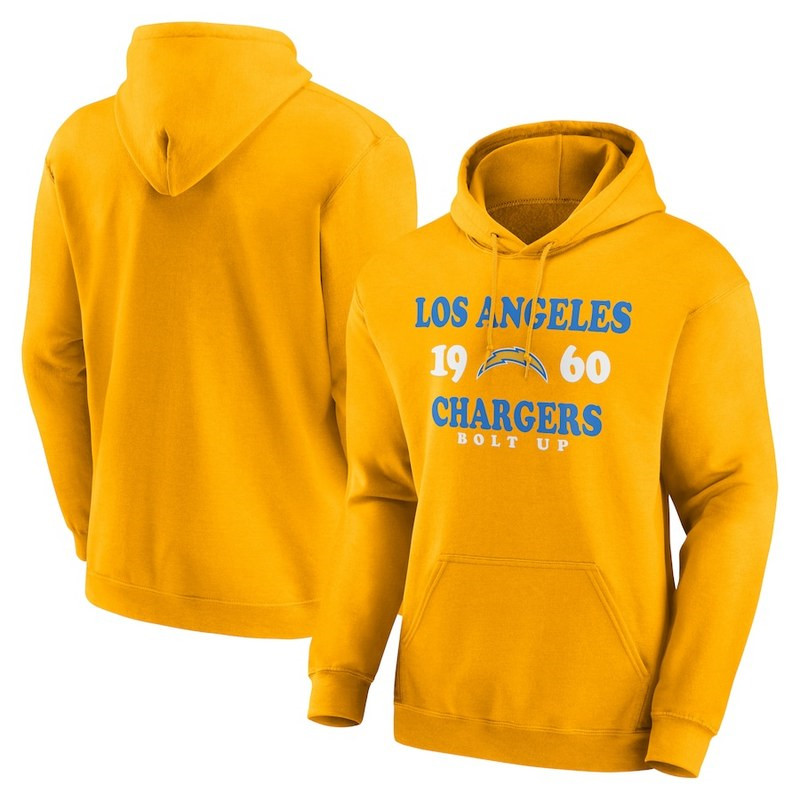 Men's Los Angeles Chargers Gold Fierce Competitor Pullover Hoodie