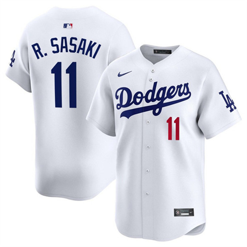 Men's Los Angeles Dodgers 11 Roki Sasaki White 2025 Home Limited Stitched Baseball Jersey