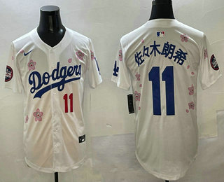 Men's Los Angeles Dodgers 11 Roki Sasaki White Japanese 2025 Tokyo Series Limited Jersey