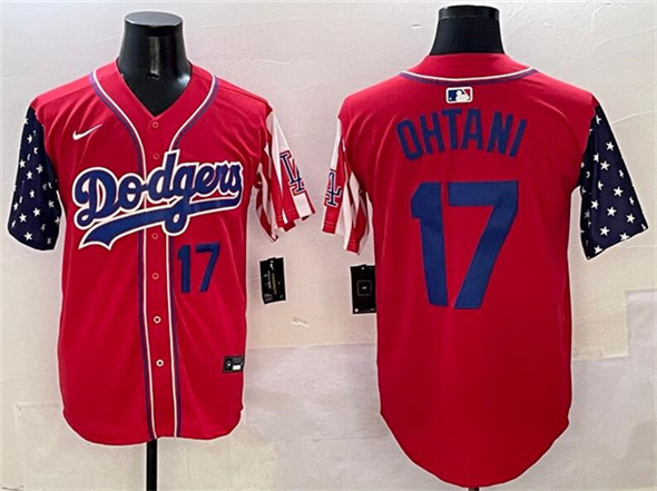Men's Los Angeles Dodgers 17 Shohei Ohtani Red Limited Stitched Baseball Jersey