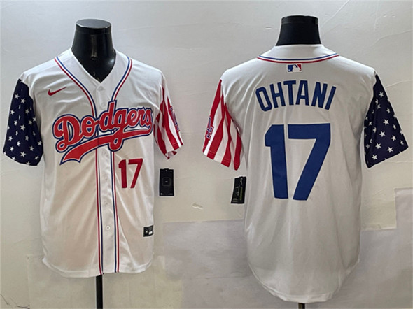 Men's Los Angeles Dodgers 17 Shohei Ohtani White Limited Stitched Baseball Jersey