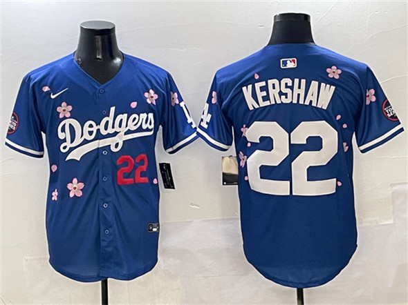 Men's Los Angeles Dodgers 22 Clayton Kershaw Royal 2025 Tokyo Series Limited Stitched Baseball Jersey