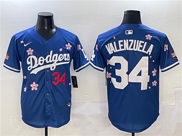 Men's Los Angeles Dodgers 34 Fernando Valenzuela Royal 2025 Tokyo Series Limited Stitched Baseball Jersey