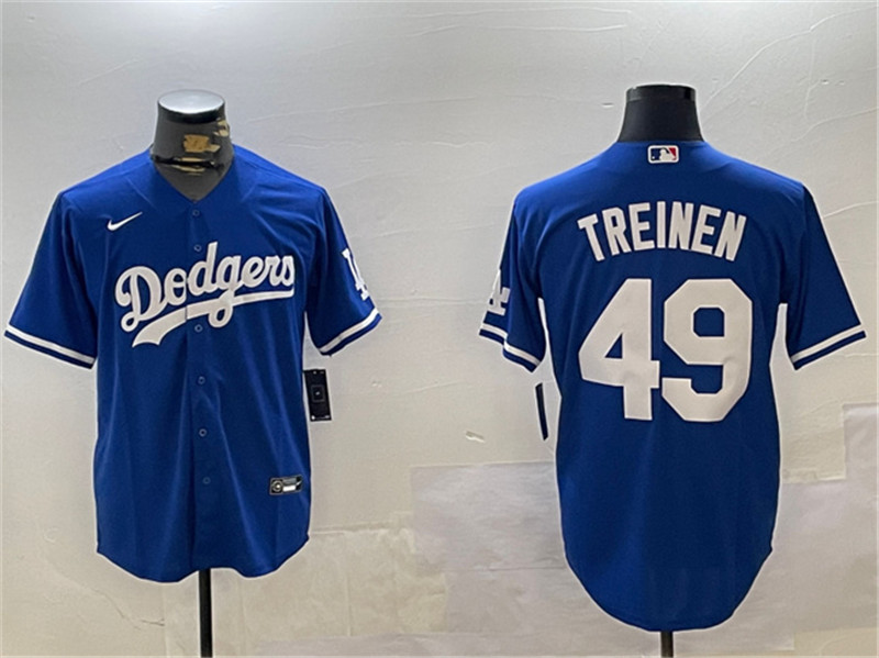 Men's Los Angeles Dodgers 49 Blake Treinen Royal Cool Base Stitched Baseball Jersey
